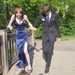 Windsor  Dress Prom Navy Satin Photo 4