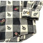 CASEY‎ & MAX Shacket Shirt Top Women's Size XL Plaid Leaves Embroidery Floral Photo 4