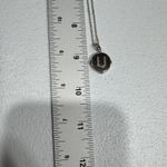 Kendra Scott Letter "U" Disc Pendant Necklace Rhodium Black Mother-Of-Pearl Photo 4