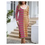 Striped Sweater Dress Pink Size L Photo 2