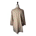 Brooks Brothers  Shirt Women Medium Pink Green Geometric Cotton Tunic top Preppy‎ Photo 1