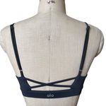 Alo Yoga Interlace Yoga Sports Bra in Dark Gray Size XS XSmall Green Photo 3