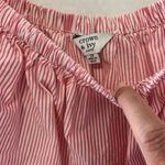 Crown & Ivy  Women’s XXL Pink White Stripe Embroidered Balloon Sleeve Boho Casual Photo 4