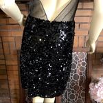 BCBGMAXAZRIA  BLACK SEQUIN & MESH EXPOSED BACK BODY CON COCKTAIL DRESS NWT (M) Photo 6