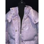 Women’s Unreal Fur Fractals Puffer Jacket Size XL Purple Photo 1