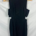 Elodie  Cutout Sleeveless Linen Blend Mini Dress Black Size XS Photo 4