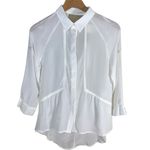 Line and Dot  white silk back cutout blouse XS new‎ Photo 2
