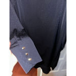 ZARA  Basic Black Jacquard Dot Shift Dress with Gold Button Cuffs Size M Photo 3