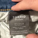 Torrid  Feel The Fit Blue Denim Jean Skirt with Front Slit Raw Hem size 16 Photo 10