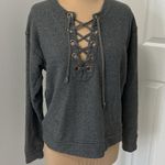 Mother The Tie Up Easy Sweatshirt Charcoal Size L Photo 0