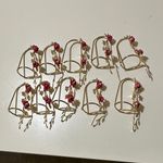 Gold Tone Floral Rose Finger Rings (set of ten) Photo 2