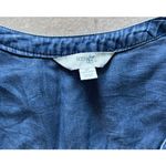 Terra & Sky  Top Womens 3XL Blue Chambray Pleated Western Preppy Casual‎ Career Photo 3