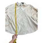 A New Day faux leather long sleeve shirt sz XXL creme button up NWT Photo 5