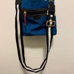 Frances Valentine June Hobo Handbag Navy Striped Strap Gold Zip Blue Photo 2