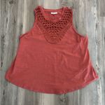 Maurice's  Rust boho style Crochet Detail top Photo 6