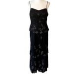 Vintage Formal Dress 12 Y2K Black Gown Beaded Holiday Party Long Slipdress 20s Size M Photo 10