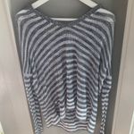 Loft Striped Knit Hoodie Top Photo 0