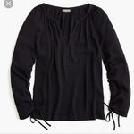 J.Crew New Point Sur drapey open V-neck top Black Photo 0