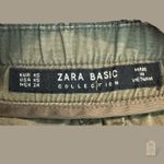 Zara Basic olive paperbag tie belt ankle pants XS Green Photo 5