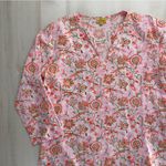 Roberta Roller Rabbit  block print floral tunic top vacation travel swim M Photo 1