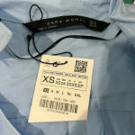 ZARA NWT  Light Blue Oversized Pocket Long Sleeve Button-Down Shirt Size XS Photo 6