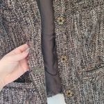 Michael Kors Michael Brown Multi Tweed Wool Blend Crop Jacket Photo 3