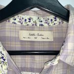 Anthropologie Isabella Sinclair Womens Purple Plaid Button Up Shirt Size XS Lace Photo 3