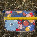 Kate Spade  Pencil Pouch Cosmetic Bag Plastic Covered Flowers‎ (Papyrus) Blue R Photo 3