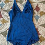Vintage Gabar High Leg One Piece Swimsuit Bright Blue Size S/M Made In USA 80’s Photo 0