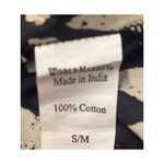 World Market Boho Peasant Tunic Top S/M Black Gold Geometric Print Long Sleeve Size M Photo 5