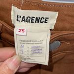 L'Agence Womens Kendra Coated Cropped Flare Flat Front Raw Hem Jeans Pants Java Photo 7