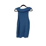 Free People  Sweater Womens Medium Turtleneck Sleeveless Blue Rib Knit FP Beach Photo 1