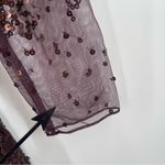 French Connection  Dress Size 4 Emille Sparkle Long Sleeve Sequin Sheath Brown Photo 6