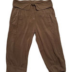 BCBGeneration Brown Cropped Wide Leg High Waist Button Up Pants Size 10 Photo 0