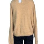 Sun and Moon Womens Pullover Sweater Funnel Neck Fuzzy Long Sleeve Knit Beige XS Tan Photo 4