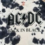 AC/DC size small black and white tie dye distressed short sleeve T-shirt GUC Photo 2