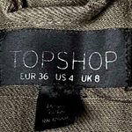 Topshop Lightweight Distressed Utility Shirt Jacket Army Green Size 4 Photo 6