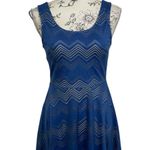 Candie's  Lace Burnout Blue Skater Dress Size S NWT Photo 0