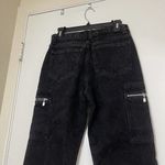 Vintage Action West Black washed High rise straight leg cargo jeans size 7 Photo 4