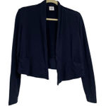 CAbi  Navy Blue Open Front Cropped Long Sleeve Cardigan Sweater Womens S Ballet Photo 0
