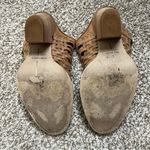 DOLCE VITA Camel Brown Almond Toe Block Heel Slip On Leather Mules Size 8.5 Photo 2