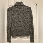 EXPRESS Black Marbled Merino Wool Cashmere Blend Cable Knit Turtleneck Sweater Photo 5