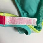 Victoria's Secret  Bikini Top Halter Sequin Ruffle Mint Green Yellow S Photo 3
