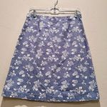 Christopher & Banks 2000s Blue White Floral Pencil Skirt Size 4 100% Cotton Photo 0