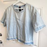 J Brand dallas denim frayed tee Photo 2