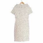Unique Vintage Dress Portrait Collar Cream With Black Polka Dots Size Medium Photo 1