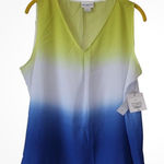 Liz Claiborne ‎ Ombre Tank Top Sleeveless V-Neck Casual Blouse PXL Photo 0