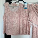 Lucky Brand Woman Ladies 4 Piece Pajama Set Sleep Wear NightDress  Pink Paisely Photo 5