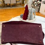 Elegant Burgundy Suede Handbag Brown Photo 7