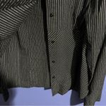 No Boundaries  Black and White Striped Button Down Shirt Glitter Y2K VTG Junior Photo 2